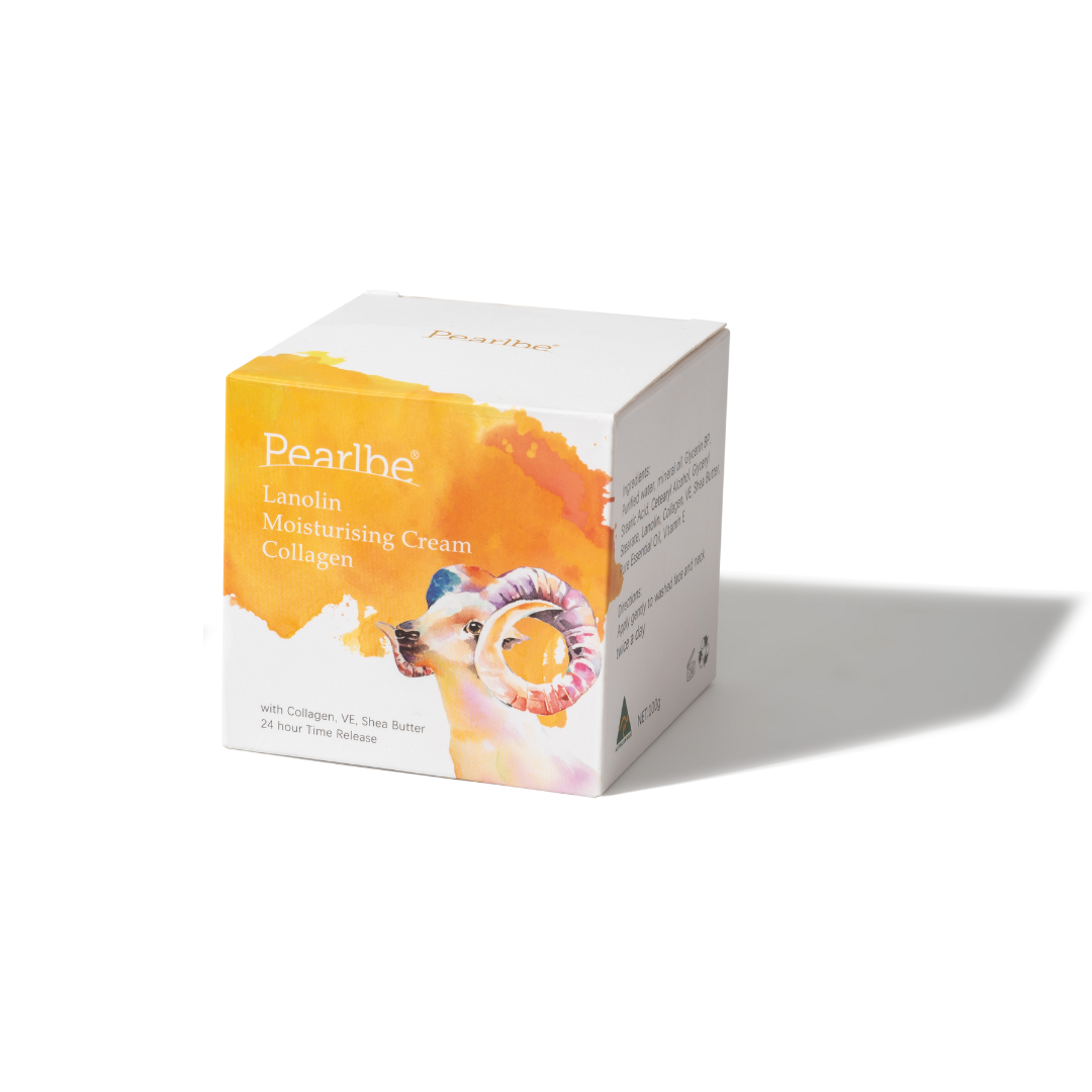 Pearlbe Lanolin Moisturising Cream with Collagen, VE, Shea Butter